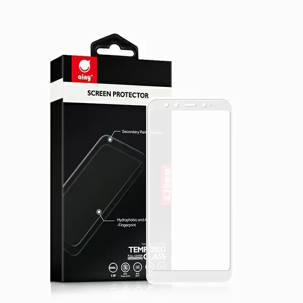 Защитное стекло с рамками 2.5D для Xiaomi Mi 6X Ainy Full Screen Cover 0.25mm (White/Белый) - 2