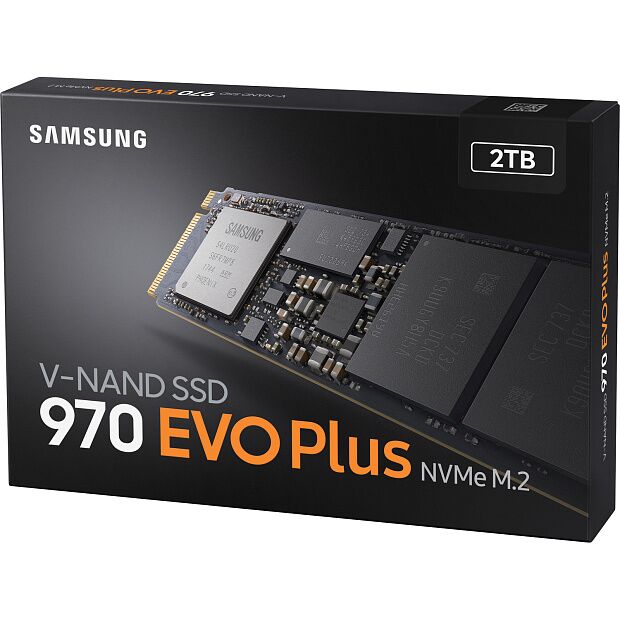 Твердотельные накопители Samsung SSD 970 EVO Plus, 2000GB, M.2(22x80mm), NVMe 1.3, PCIe 3.0 x4, 3-bit MLC, R/W 3500/3300MB/s, IOPs 620 000/560 000, D - 1
